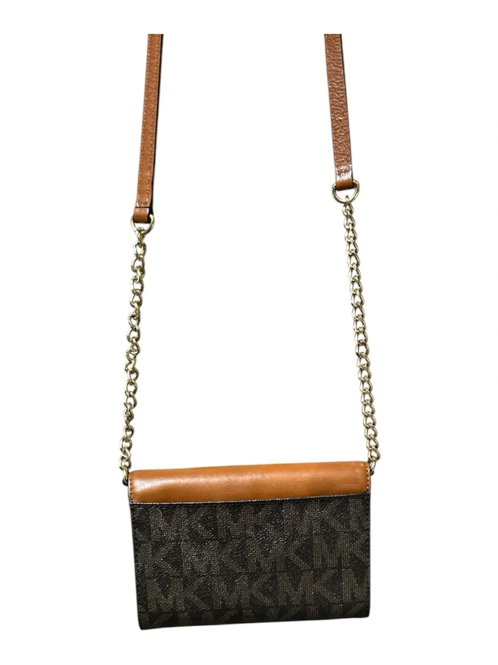 Michael Kors Tan and Brown Logo-Accent Crossbody